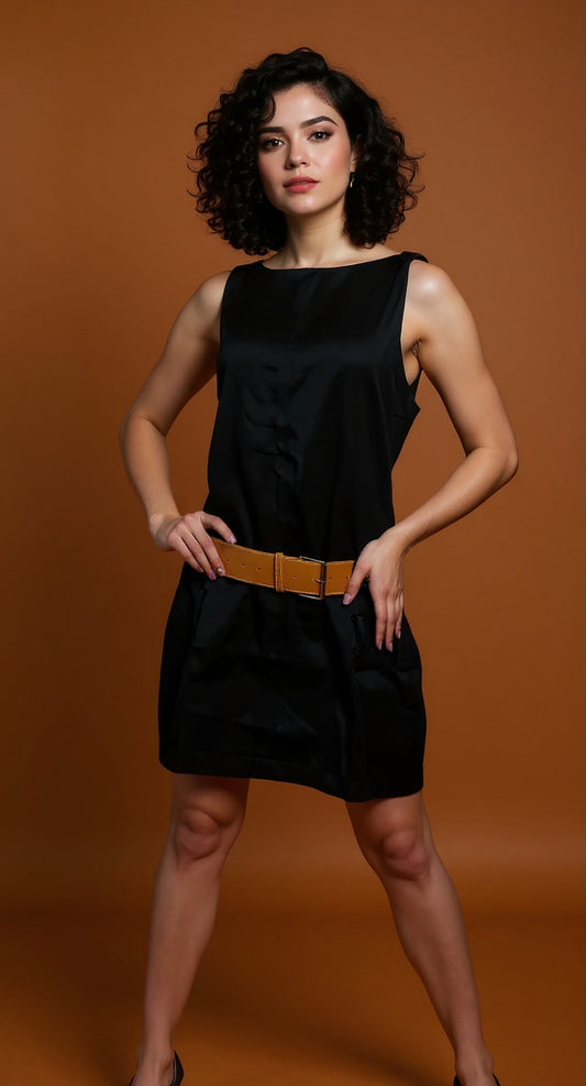Vestido corto negro minimal / ANV106