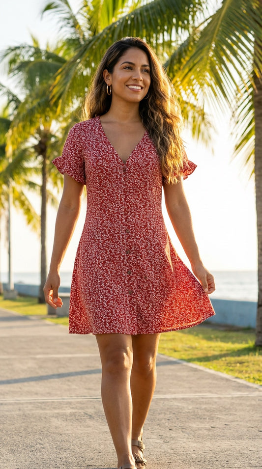 Vestido Corto Rojo / ANU52