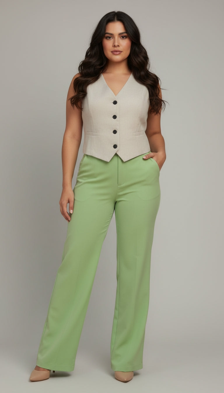 Outfit Oficina Verde & Beige Elegante / OUT46