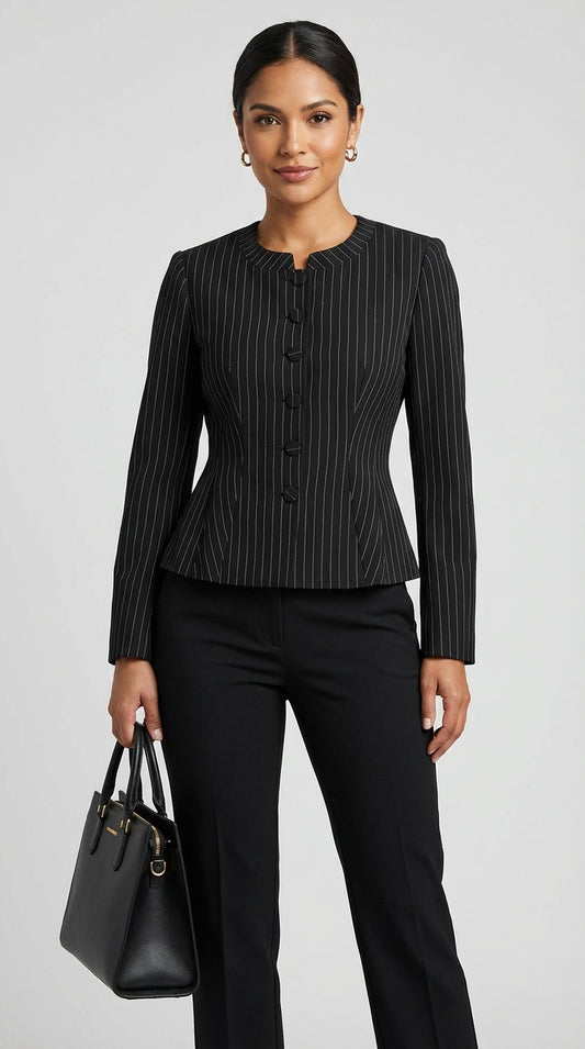 Blusa negra rayas / AO182