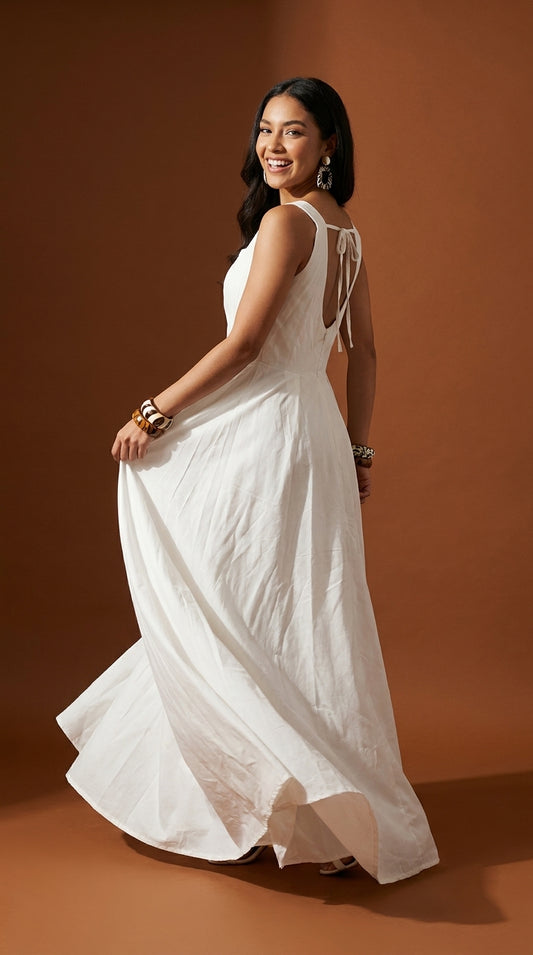 Vestido Blanco Largo D&M / V441