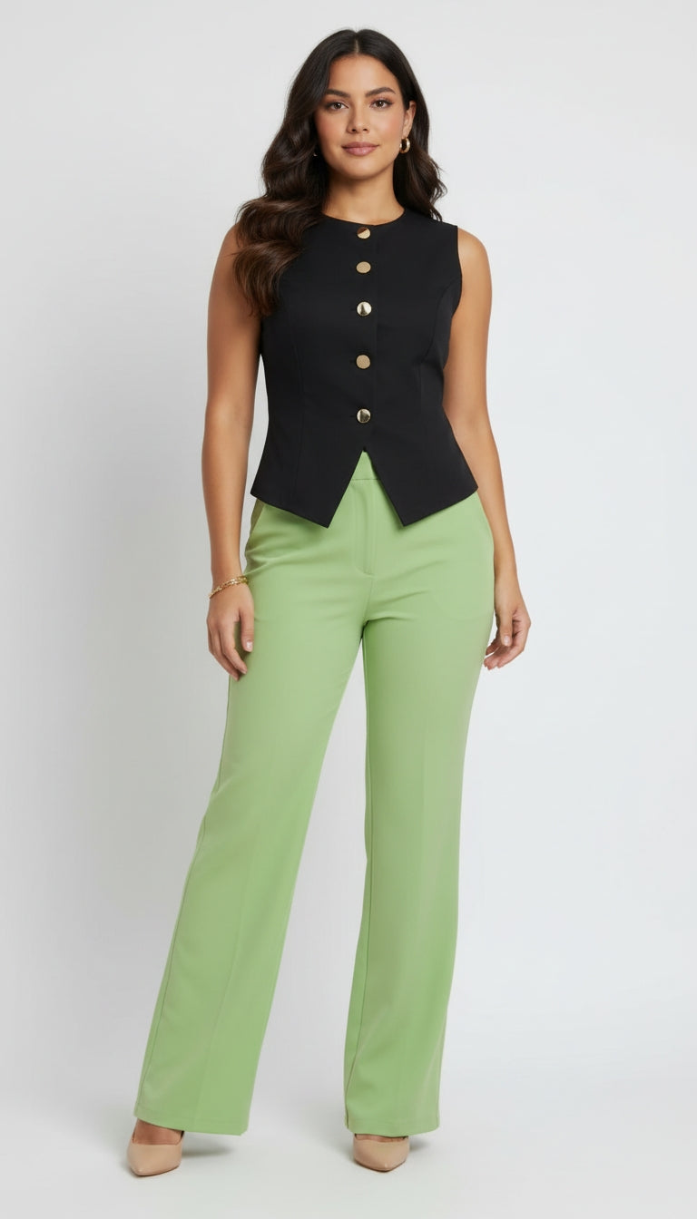 Outfit Oficina Verde & Negro Moderno / OUT45