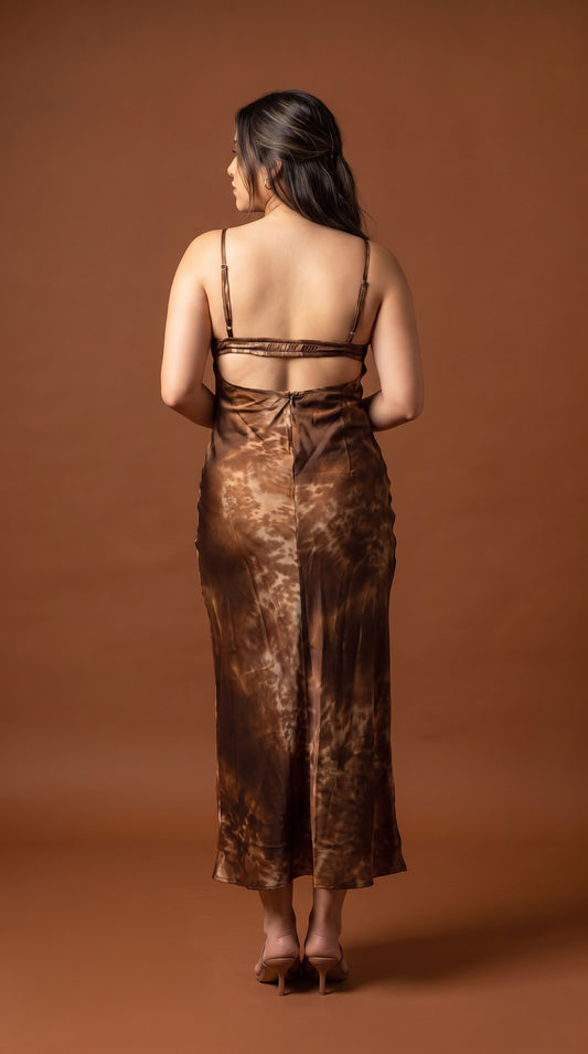 Vestido satinado dorado / ANV78