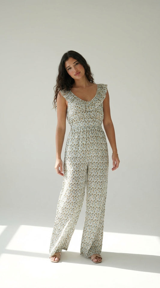 Enterizo largo floral claro / ANJ05