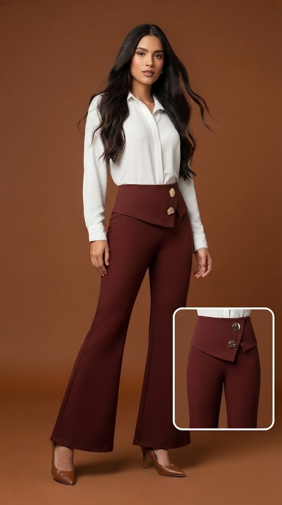 Pantalón rojo vino elegante / ANE1001-40