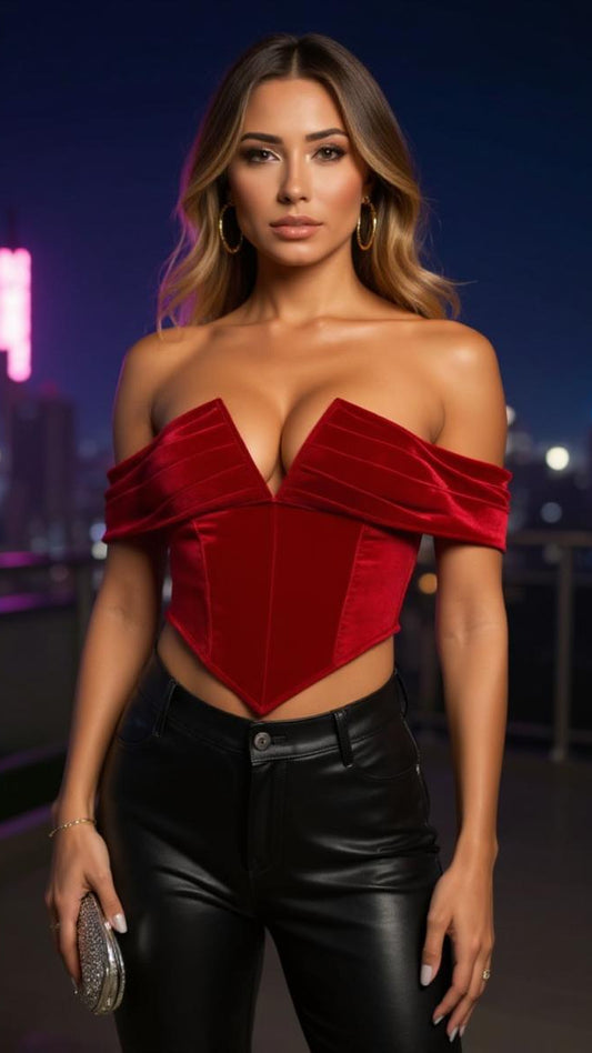 Top rojo brillante de fiesta D&M / V20 image 0