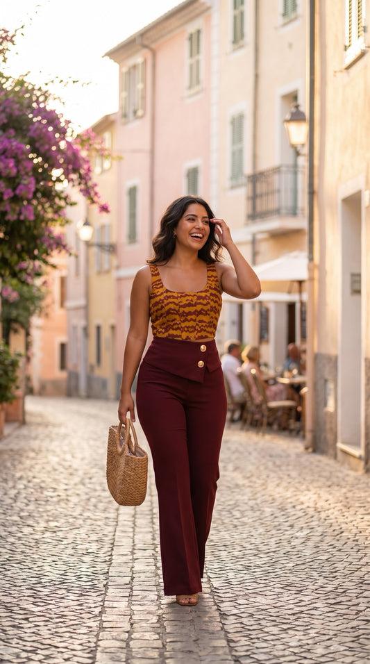 Outfits Mostaza y Vino / CAS143