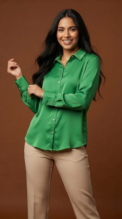 Blusa verde clásica / ANB2609
