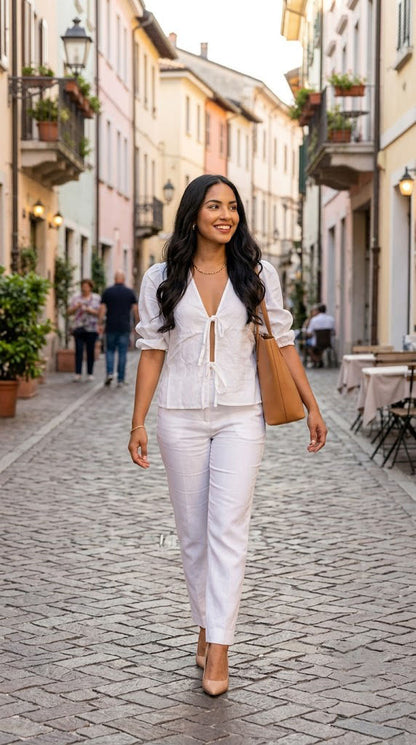 Blusa Blanca Peplum / ANB26075
