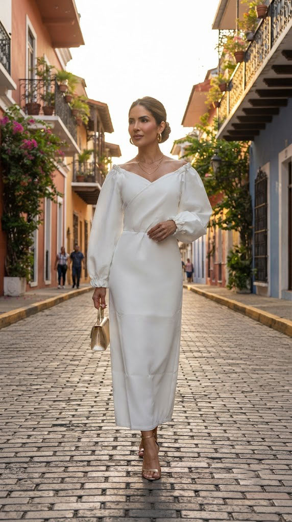 Vestido blanco elegante / AO35