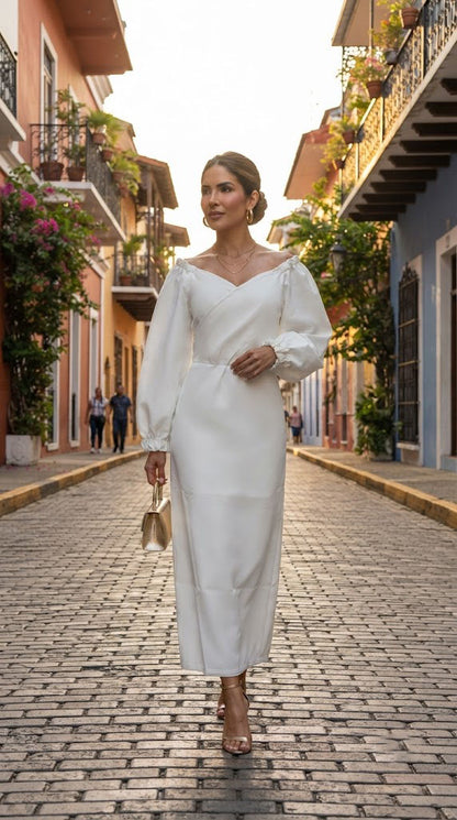 Vestido blanco elegante / AO35