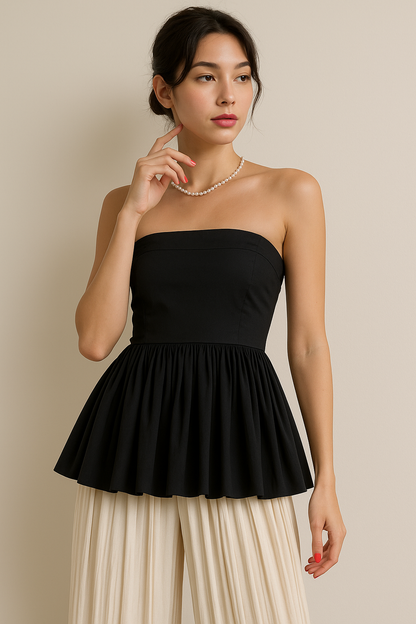 Top con volantes negro D&M / V2 image 1