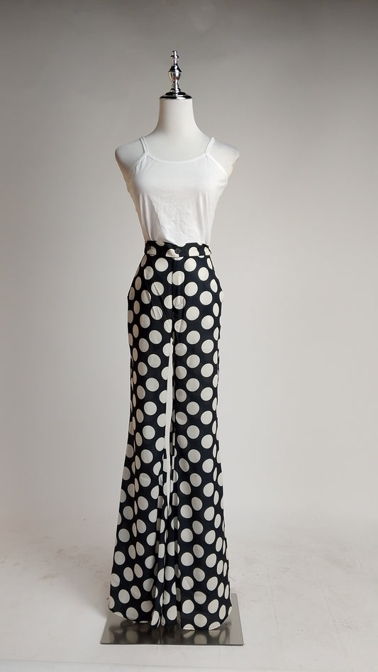 Pantalón acampanado lunares negro / ANE1001-74