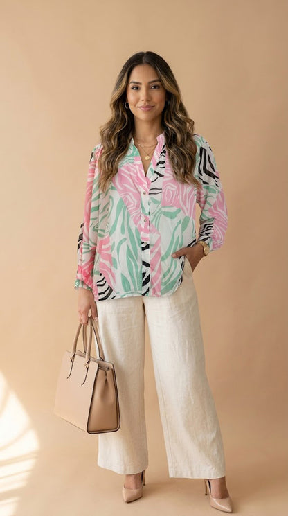 Blusa Estampada Tropical / ANB26078