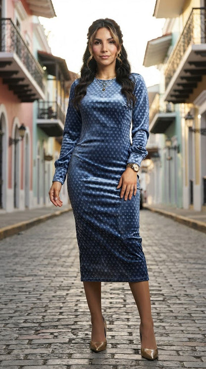 Vestido estampado manga larga AOMEI / AO103