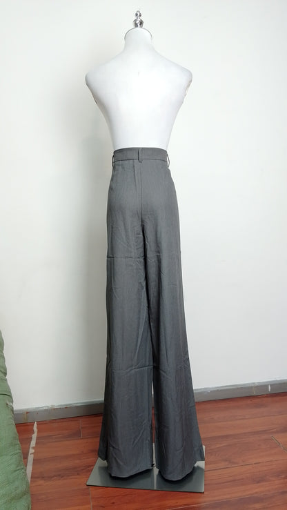 Pantalón amplio plisado gris / ANE1001-80
