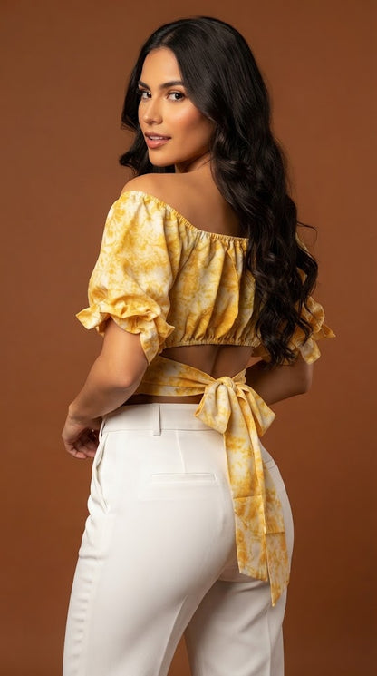 Top amarillo casual urbana / ANB13