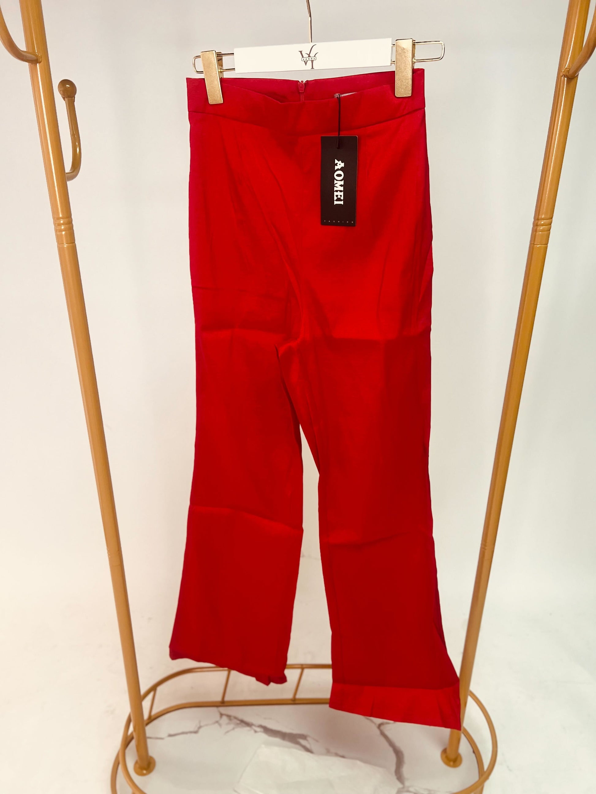 Pantalón rojo de talle alto / AO28 image 3