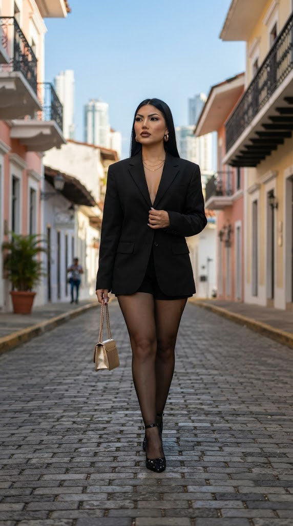 Tacones Negros con Tiras Largas / Z260130