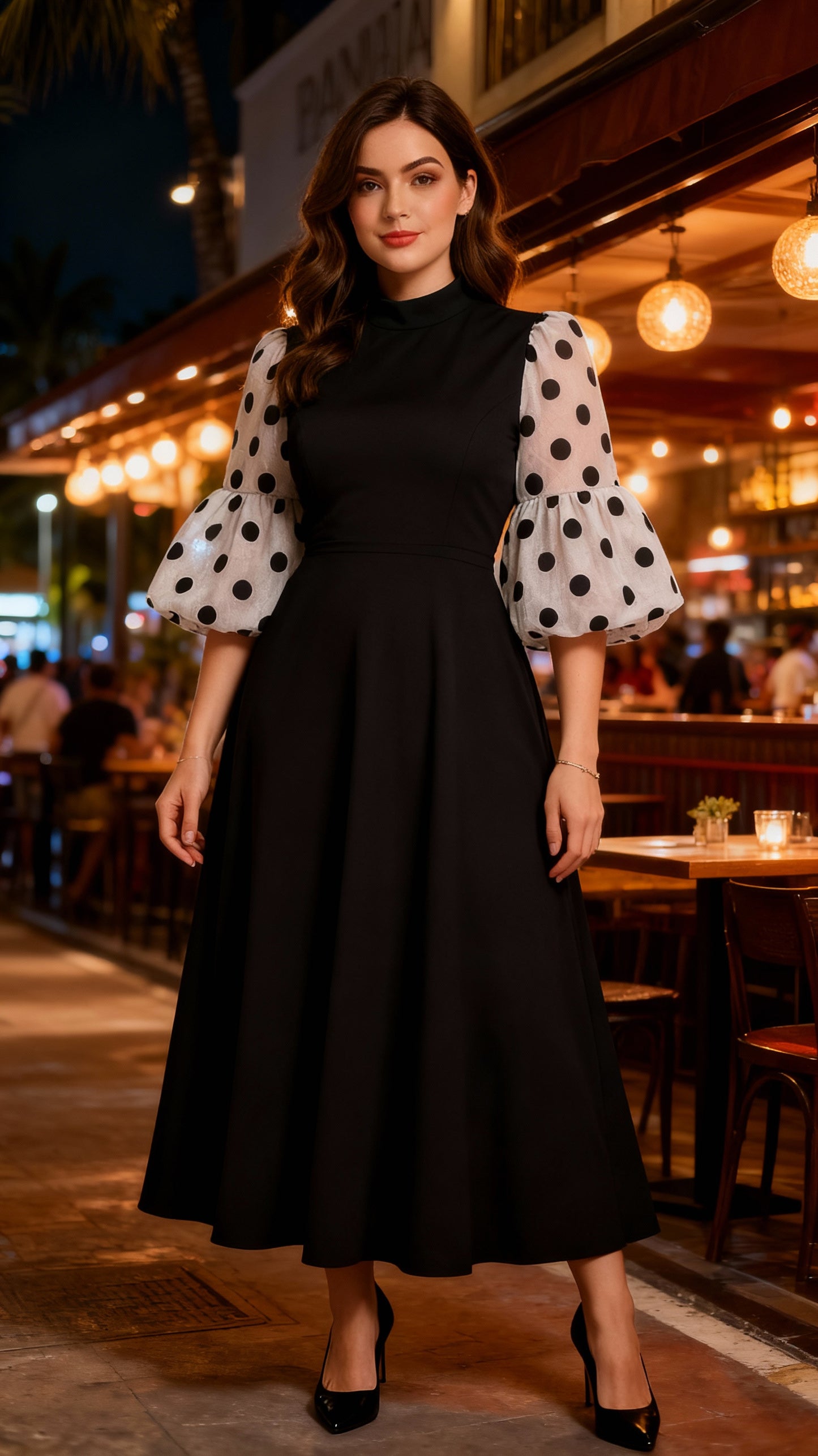 Vestido con mangas lunares / AO114 image 0