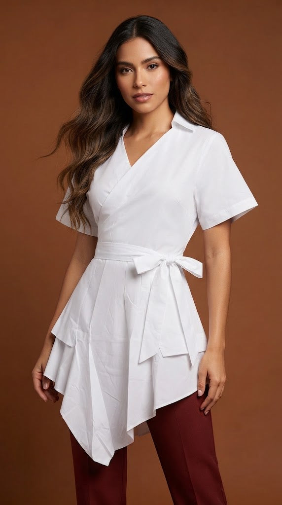 Blusa blanca cruzada /AO72