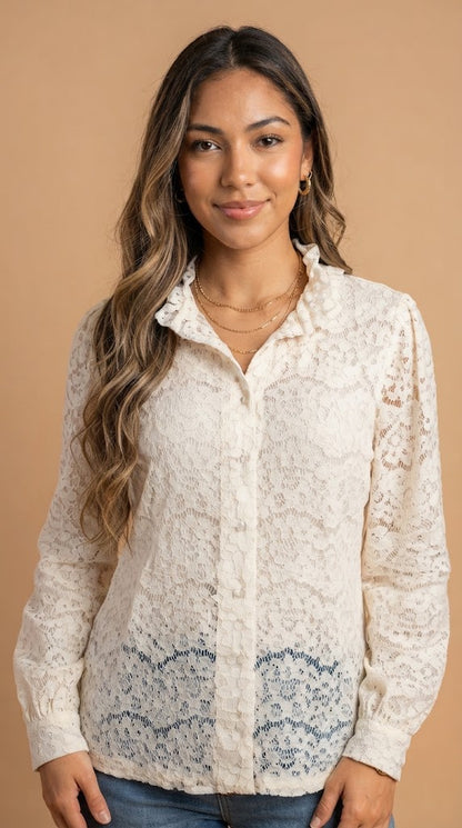Blusa Texturizada con Encaje / ANB26033