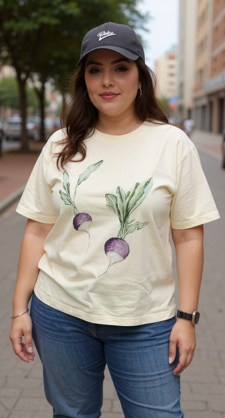 Blusa beige con estampado vegetal / P264 image 0