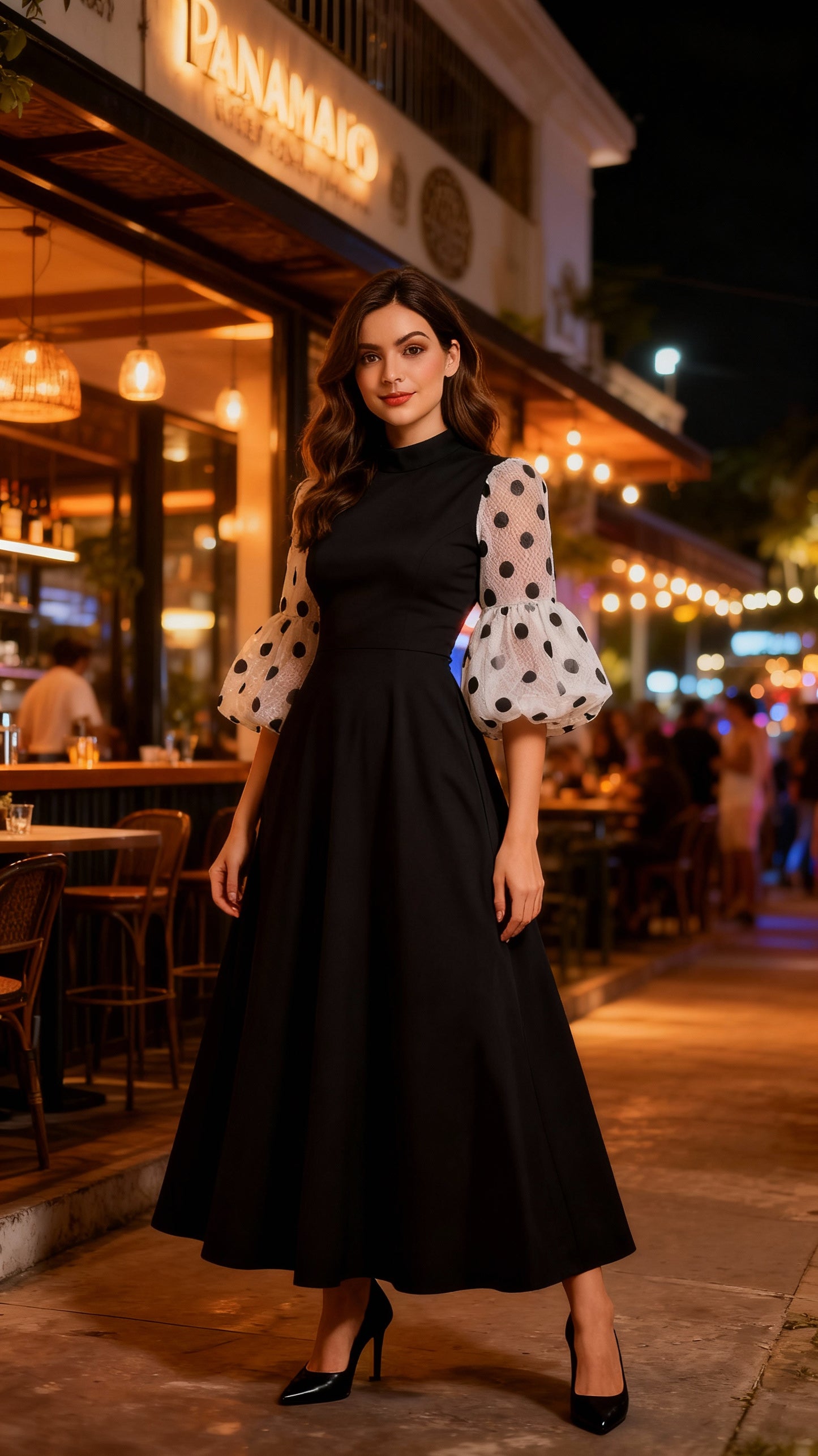 Vestido con mangas lunares / AO114 image 1