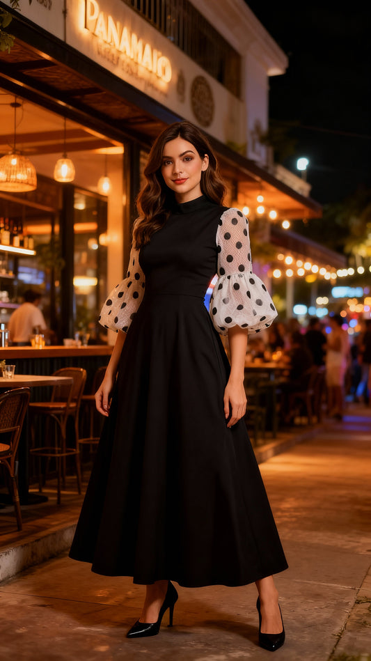 Vestido con mangas lunares / AO114 image 1