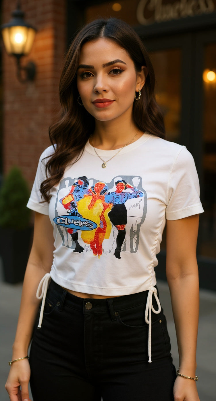 Top blanco con print colorido / P309 image 0