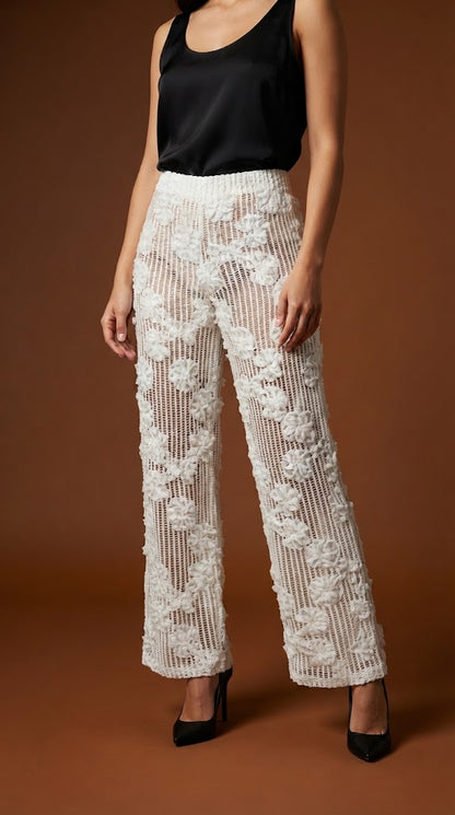 Pantalón semitransparente blanco / SH64