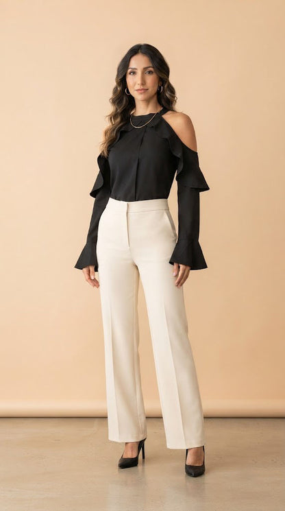 Blusa negra manga larga / AO88