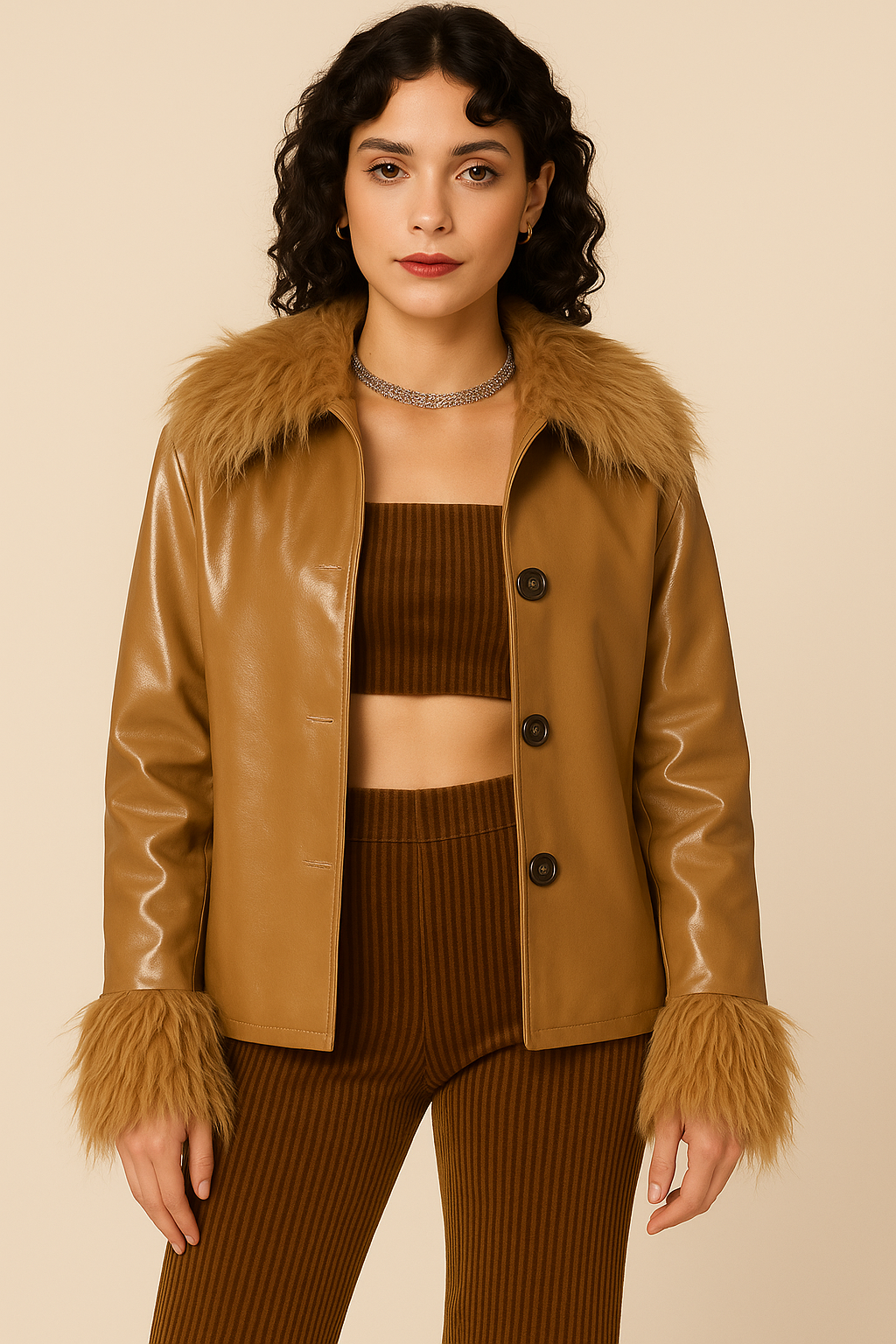 Chaqueta con flecos / V34 image 3