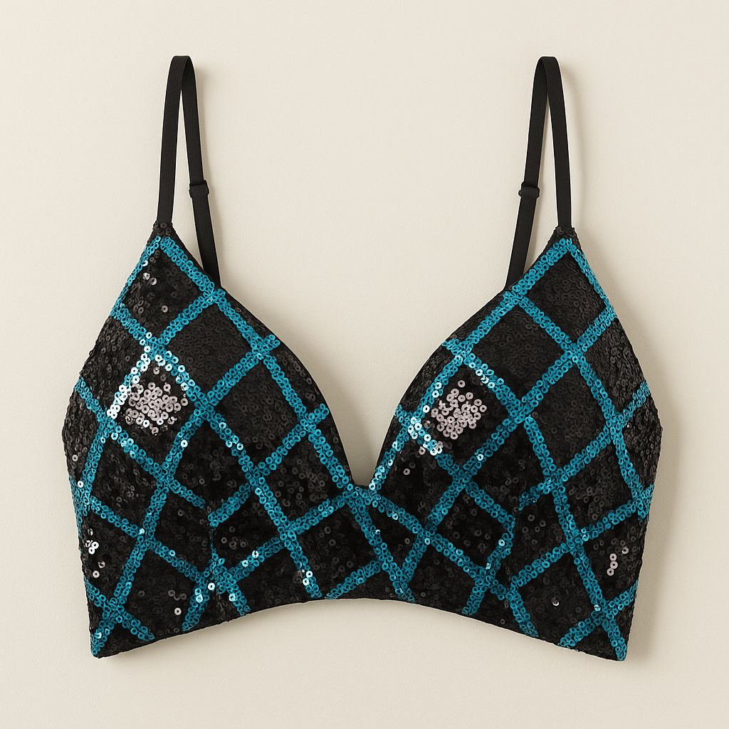 Top teal escote corazón con Lentejuelas / V300 image 1