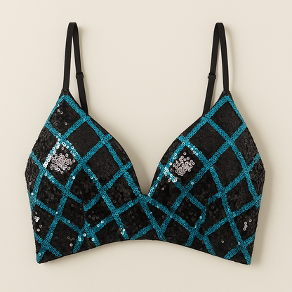 Top teal escote corazón con Lentejuelas / V300 image 1