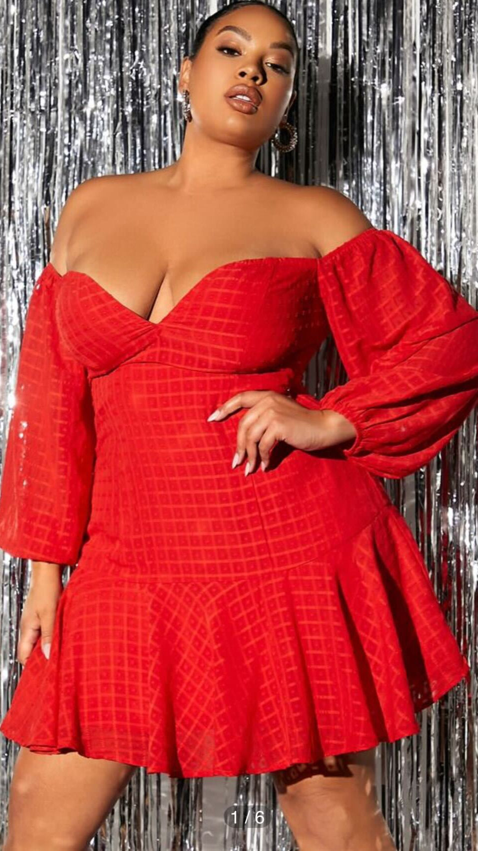 Vestido Rojo Manga Larga / V241 image 1