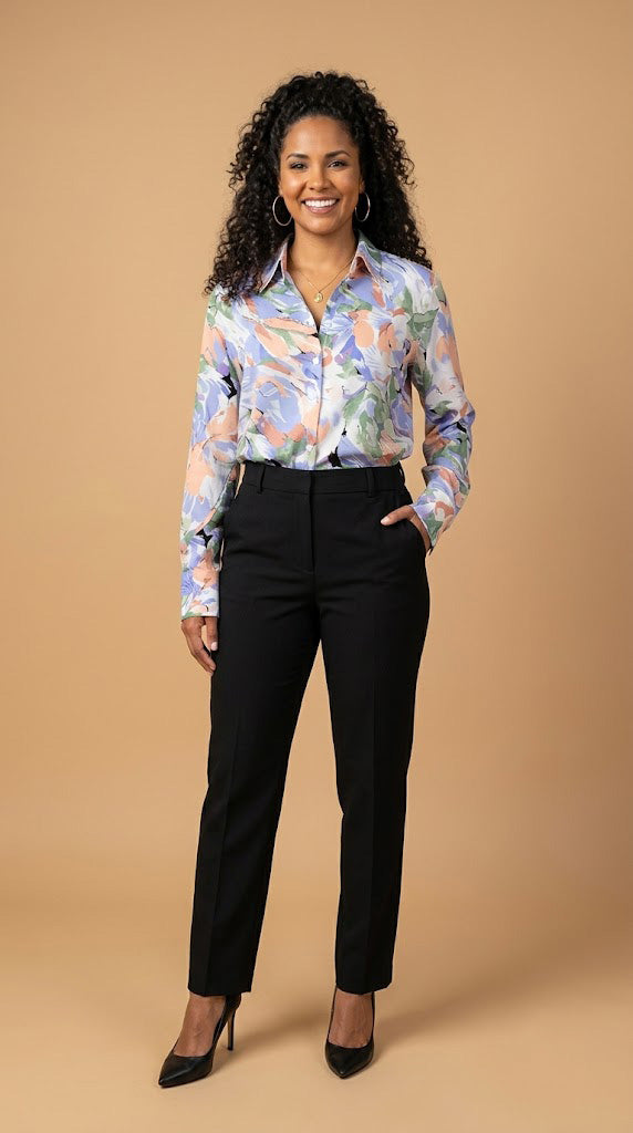 Camisa Estampada de Manga Larga / ANB26056