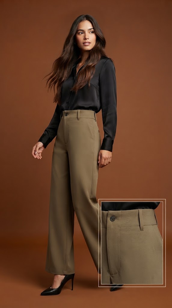 Pantalón verde oliva / verde militar terroso / ANE1001-27