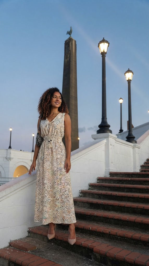 Vestido Blanco Estampado / SH115