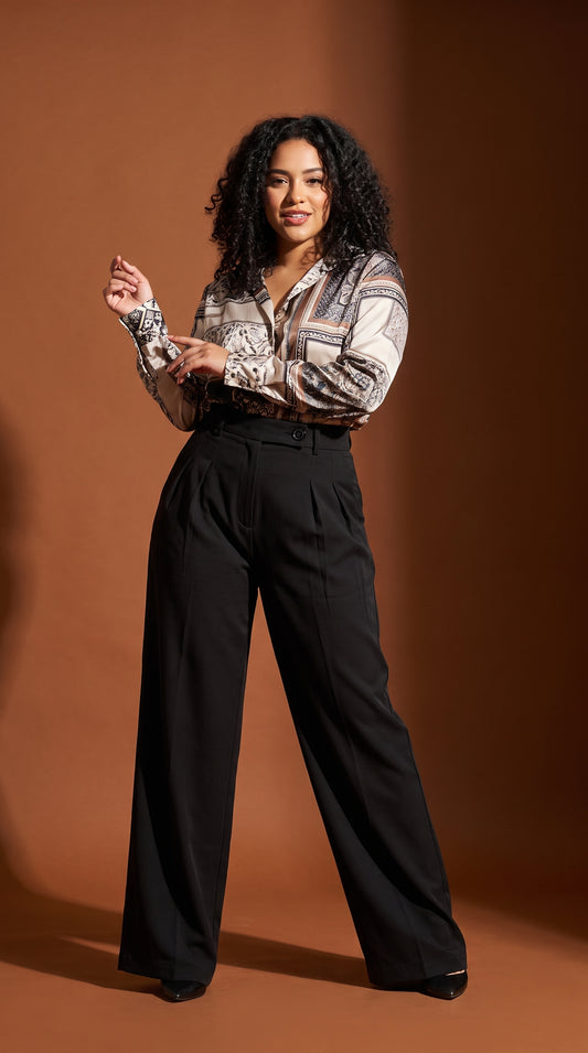 Pantalón palazzo negro / ANE1001-81