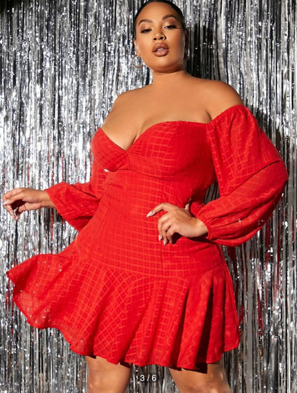 Vestido Rojo Manga Larga / V241 image 2