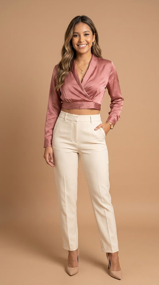 Blusa Satinada Cruzada / ANB26041