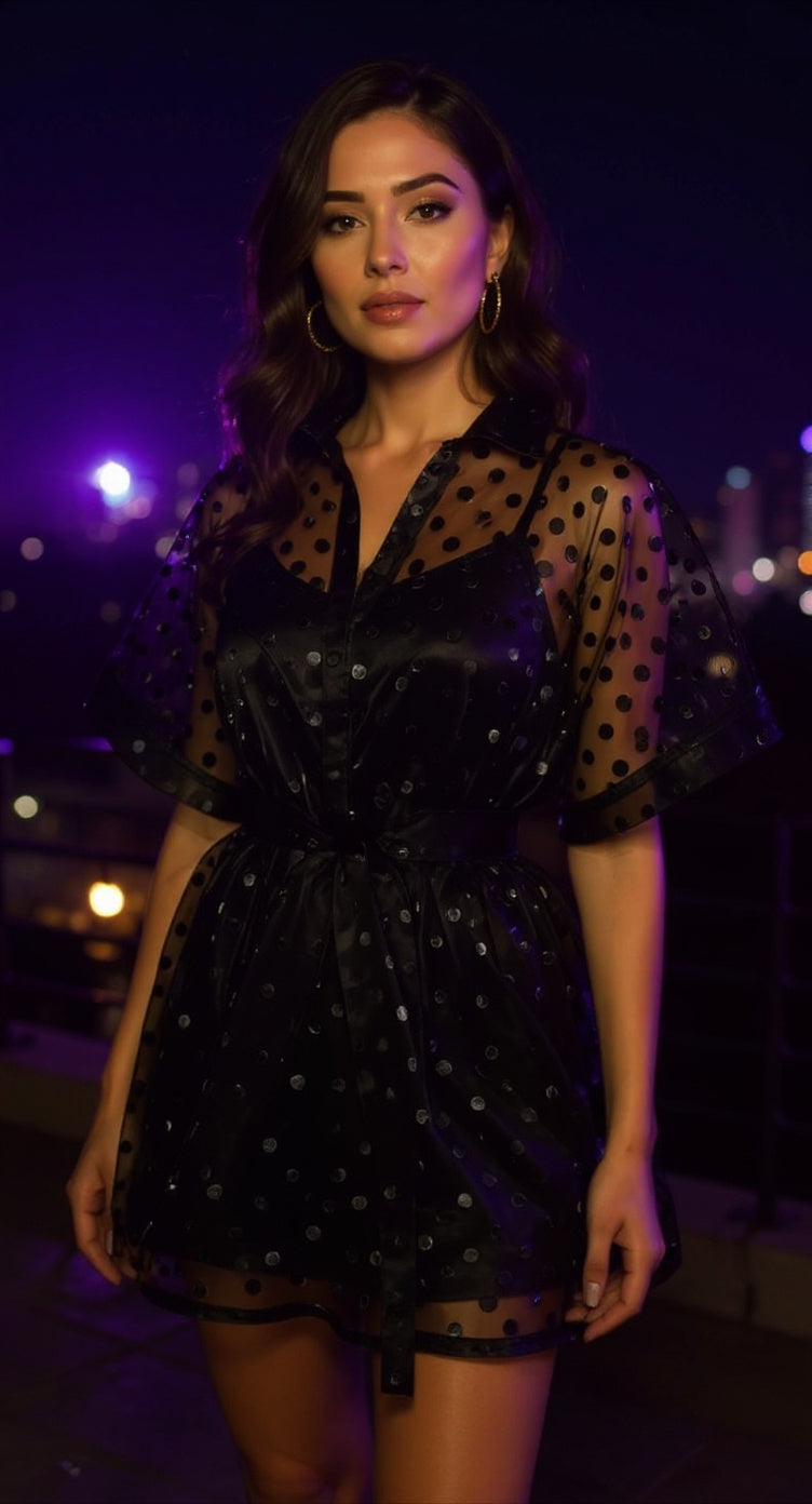 Kimono negro transparente/ AO140 image 1