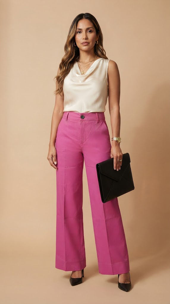 Pantalón wide-leg fucsia / ANE1001-72