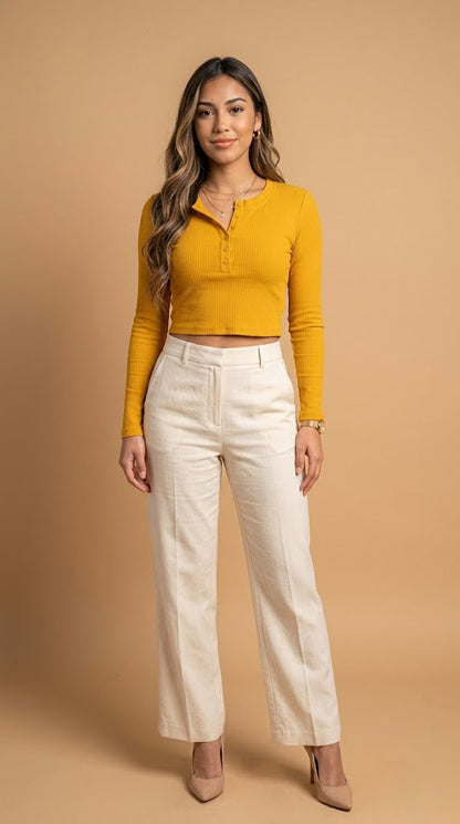Blusa Amarilla de Manga Larga / ANB26064