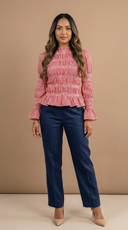 Blusa Smock con Volantes en Manga / ANB26045
