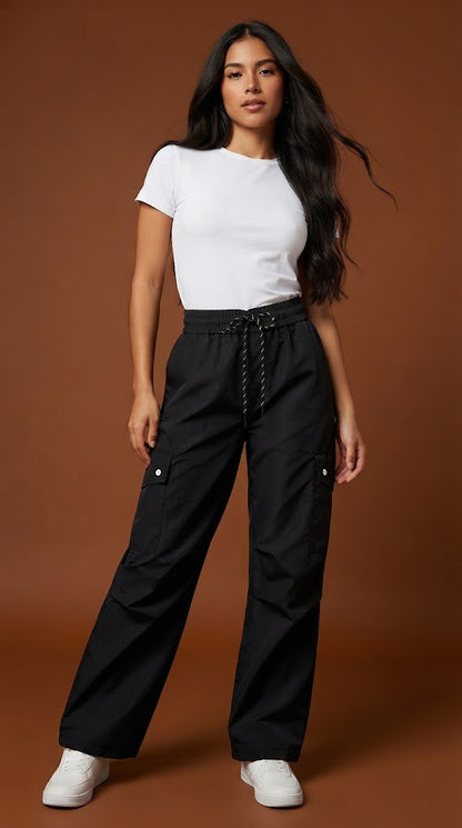 Pantalón negro relaxed fit / ANE1001-33