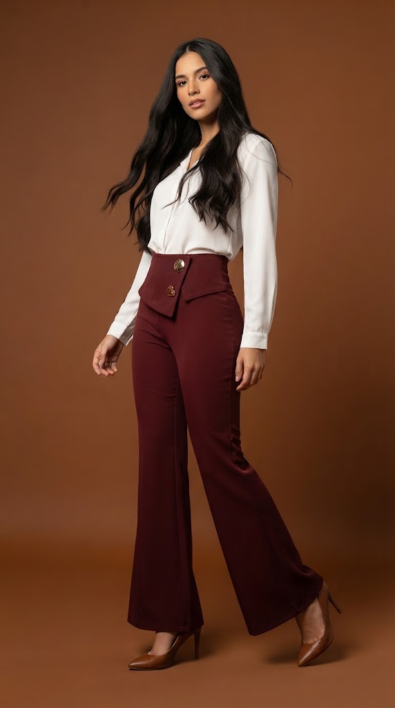 Pantalón rojo vino elegante / ANE1001-40