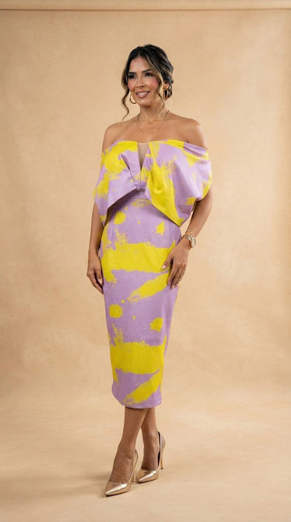 Vestido morado estampado floral AOMEI / AO77