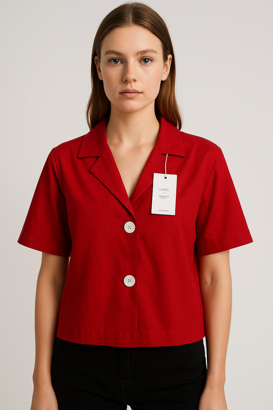 Blusa roja manga corta / P2 image 0